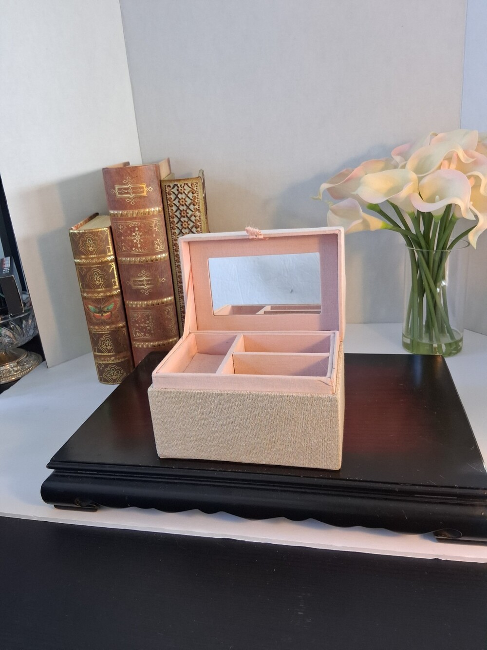 VTG Pier 1 Bejeweled Pink Keepsake Box - Multi Level, Retired, Pinky Taupe - Picture 8 of 16